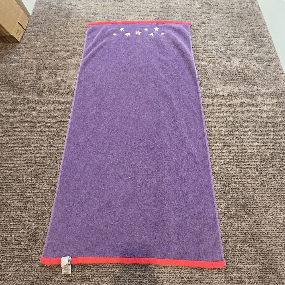 Vtg Little Miss Matched‎ Purple Towel Stars Celestial Bath Decor